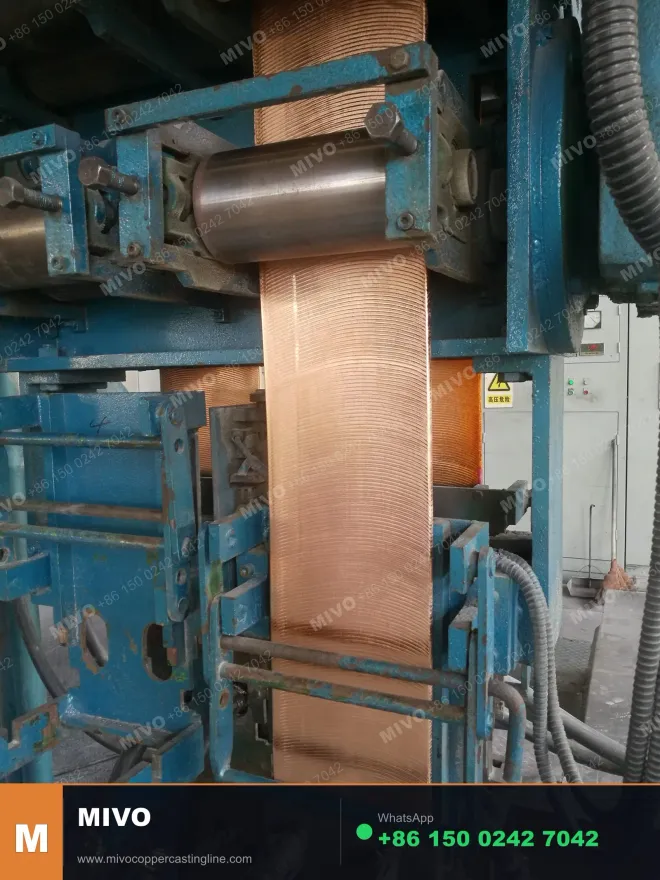 Mivo patented crystallizer — upward casting copper busbar component