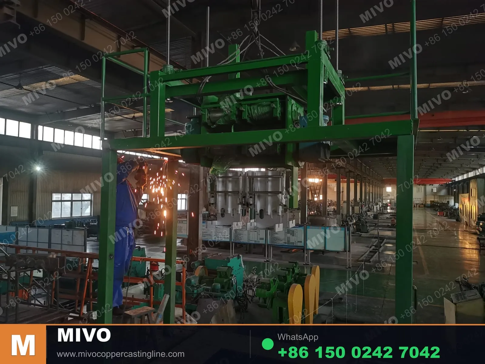 Complete copper casting line installation — factory overview