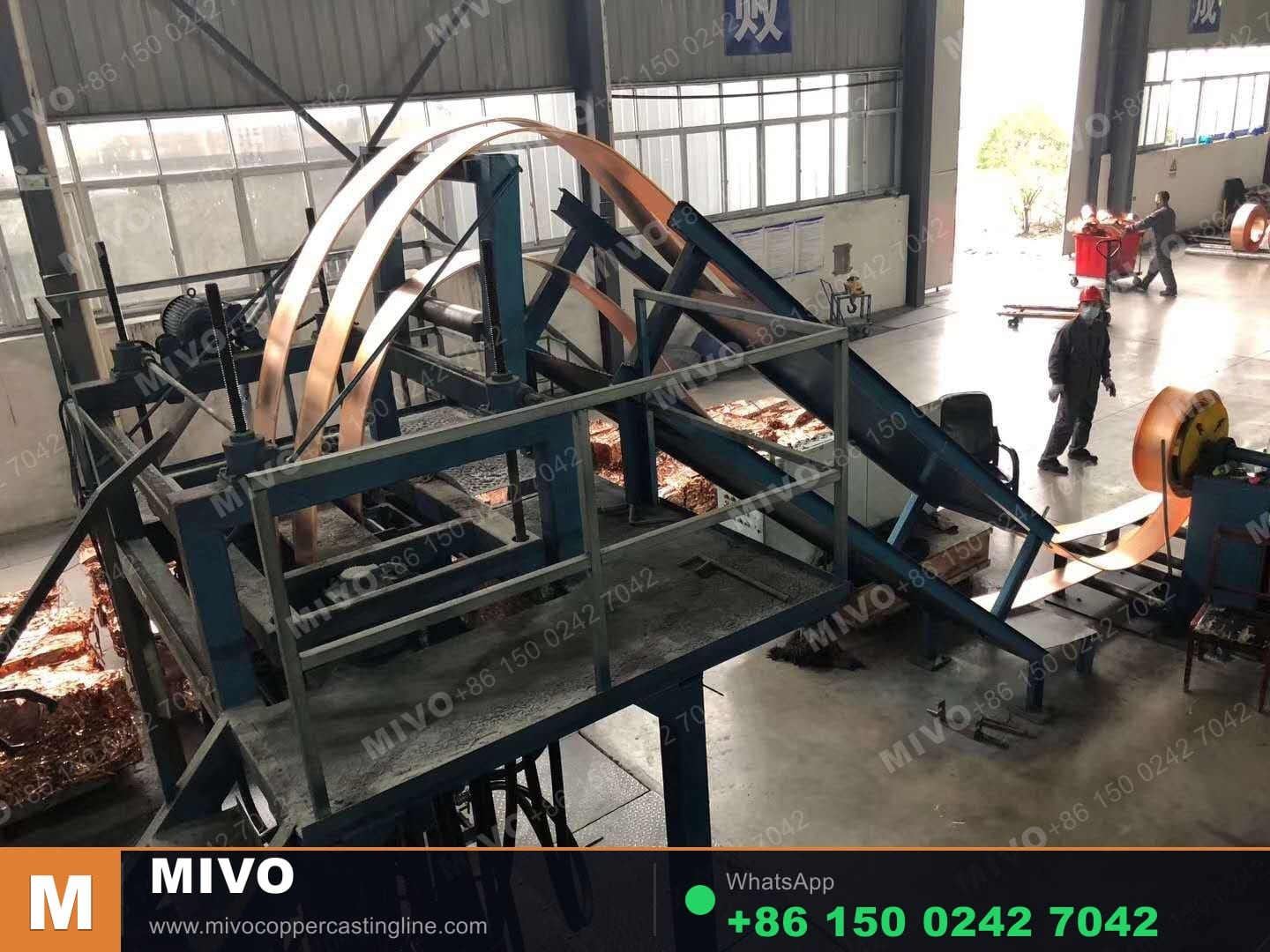 Upward continuous copper casting equipment project reference in a production workshop